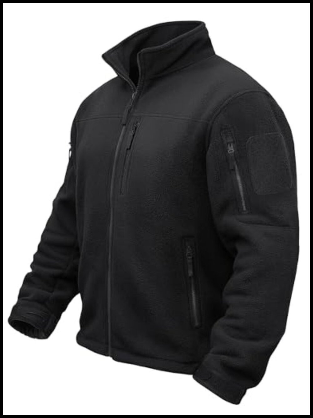 TACVASEN Mens Fleece Jacket Full Zip Tactical Military Warm Coat Winter